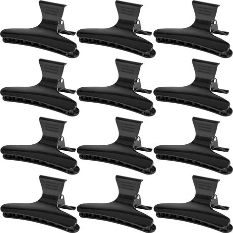 Pinzas para el cabello E-49, 12 unidades, color negro. (1/2)