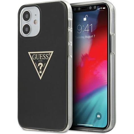 Guess GUHCP12SPCUMPTBK iPhone 12 mini 5,4 Zoll, schwarz/schwarzes Hardcase, Metallic-Kollektion (1/3)