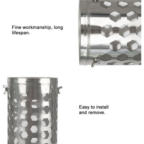 Tente de camping en acier inoxydable avec tube de cheminée anti-brûlure, poêle à bois isolé thermiquement, accessoire extérieur (1/5)