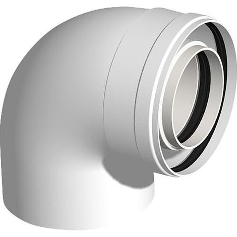 Systeme gaz d'echappement plastique Coude 87° - DN 80/125