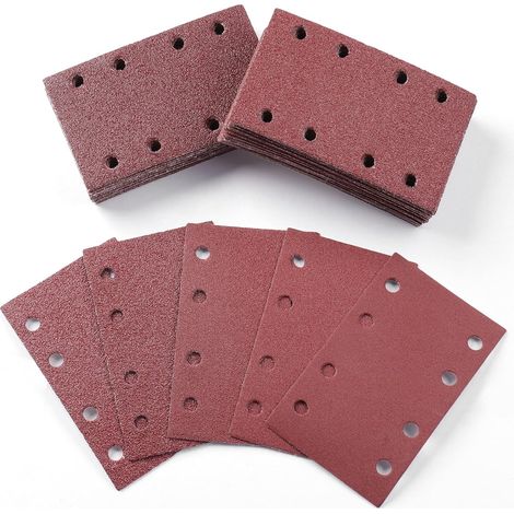 50 Pièces Papier a Poncer, 80x133mm Feuilles Abrasives 40/60/80/120/240 Grains Abrasives Papier (1/5)