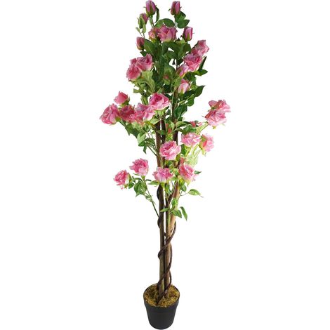 150cm Artificial Pink Rose Tree (1/2)