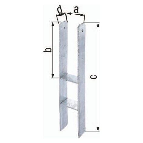 GAH Alberts Support de poteau en H ETA-10/0210 81x300x600x60mm STA brut TZN - 213817 (1/3)