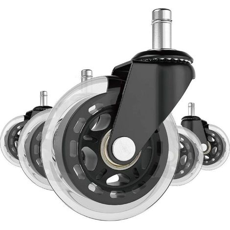 5er-Set Silikonrollen für Bürostühle, 11 mm Schaftdurchmesser, schwarz (1/5)