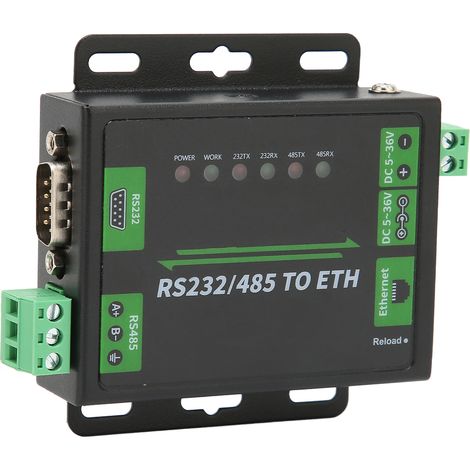 Convertisseur RS232/RS485 vers Ethernet, double port série, haute vitesse, faible consommation, haute stabilité, accessoires informatiques, prise 100-240 V. (1/5)