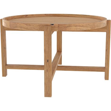 Mesa de centro redonda en madera de teca recuperada D70 cm - Kouma