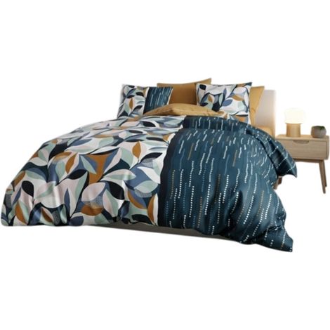 Parure de lit feuillage graphique 240 x 220 cm