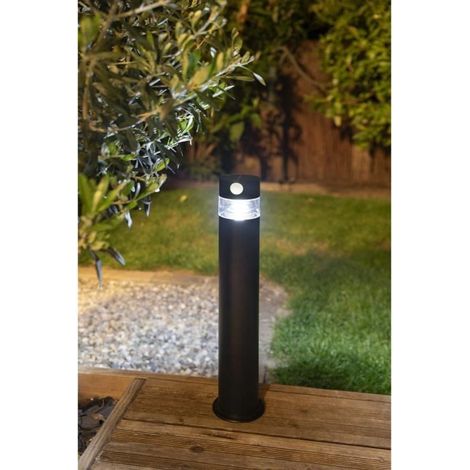 Borne solaire - GALIX - G4585C - Forte clarte - Inox avec détecteur - H50 cm - 150 Lumens (1/3)