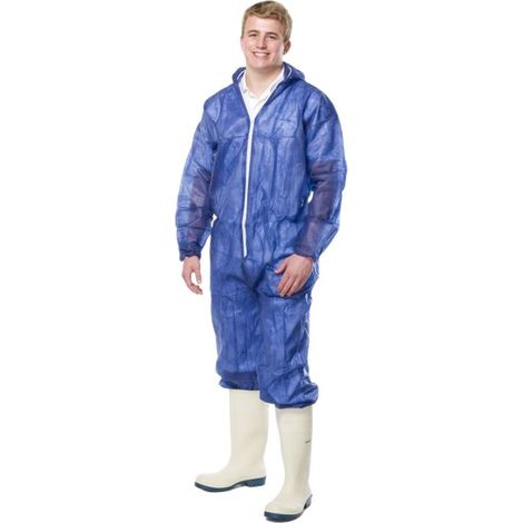 Combinaison de protection à capuche RS PRO, XXL Mixte en Polypropylène Bleu ( Prix pour Boîte de 50 )