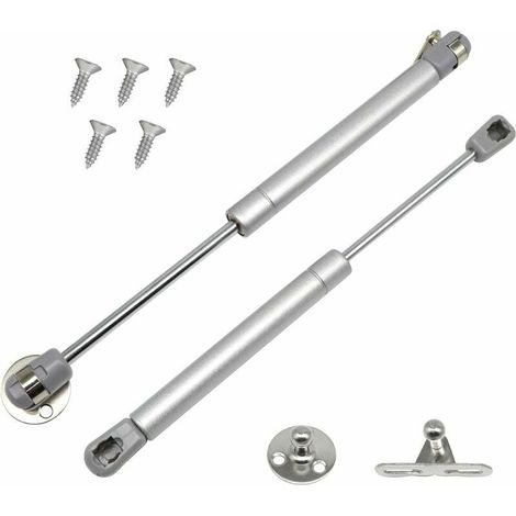 Lot de 2 Amortisseur à Gaz 60N/6kg, Piston Pneumatique pour Meuble, Charnière à Retour Doux, Vérin Hydraulique Armoire de Cuisine avec Fixations (2, 60N) (1/5)