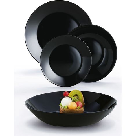 Servizio di Piatti da Tavola 18 Pezzi Zelie Nero (1/4)