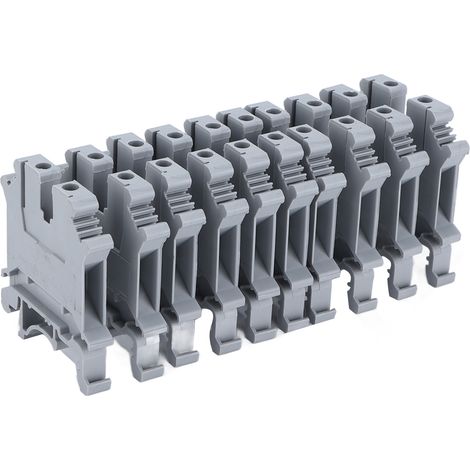 100 connecteurs UK-5N rail DIN, barrettes à vis cuivre 800V 41A, boîtier ABS ignifuge (1/5)