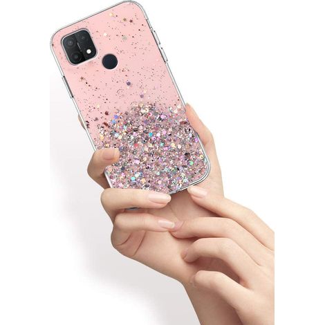 Oppo A15 / A15s Hülle, Glitzernd, Pink (1/3)
