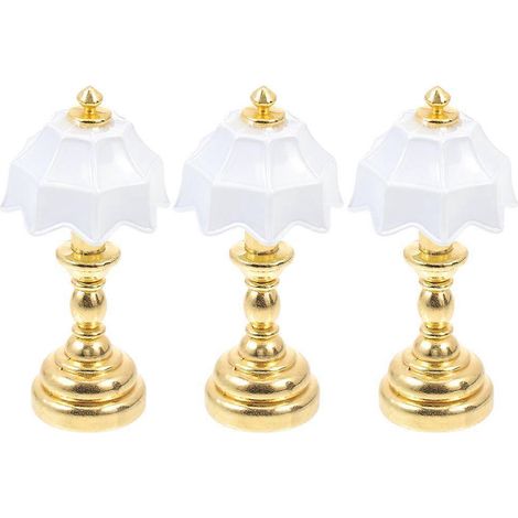 Lot de 3 lampes de bureau miniatures décoratives, modèles de mini-maisons, fausses lampes de table-4X2CM (1/3)