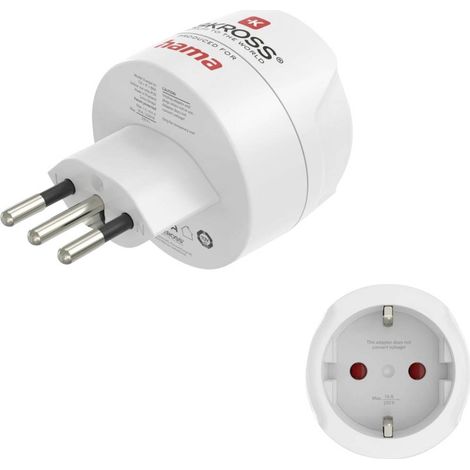Hama 00223484 Adattatore da viaggio Reiseadapter Typ J, L, N, 3-polig, für die Schweiz, Italien und Brasilien