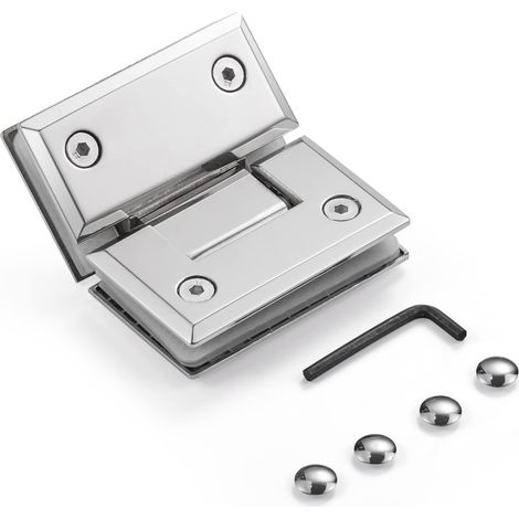 Charnière de porte en verre de salle de bain, pince pour porte de douche sans cadre, pince en acier inoxydable pour vitrine, pour verre de 8 mm à 12 mm d'épaisseur, connexion en verre à 135 ° (1/5)