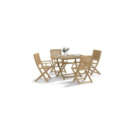 Ensemble à manger de jardin 5 pcs Bois d'acacia solide (1/5)