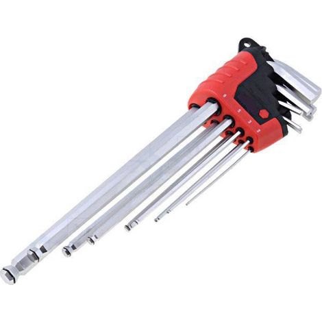 Kit 9 cles Allen en acier chrome-vanadium - Pro