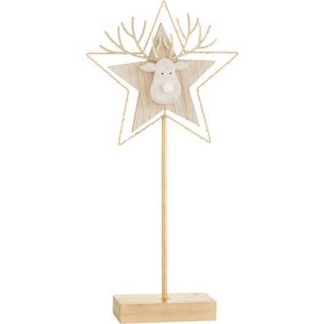 Décoration de Noël à LED "Renne Étoilé" 50cm Or (1/5)