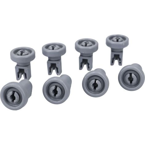 Lot de 8 roulettes de panier pour AEG Electrolux, Juno, Zanker Zanussi 5028696700/0 50286967000 pour panier supérieur AEG Favorit pour panier de lave-vaisselle