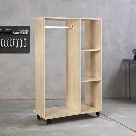 Armoire bois naturel en bois 80 x 40 x 128 cm (1/5)