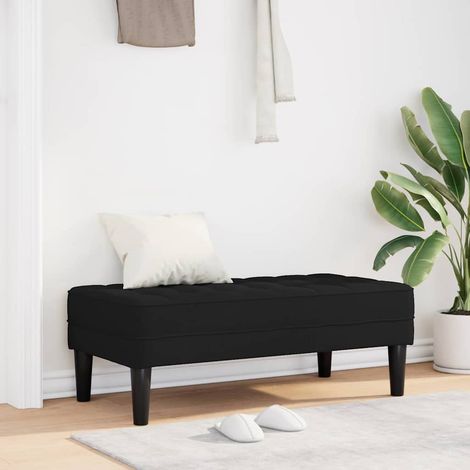 vidaXL panchina con cuscino Nero 113 x 57 x 39 cm Tessuto (1/5)