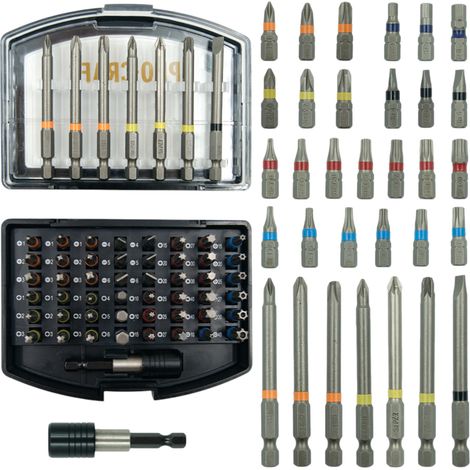 Juego de puntas Procraft BS-56, 56 piezas, acero S2, Phillips / Pozidriv / Torx / Hex / ranura