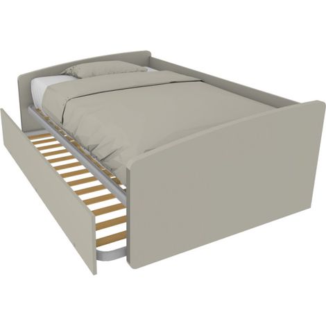 Divano letto 1 piazza e mezza con secondo letto estraibile - Ideale per camerette - Ecru cappuccino
