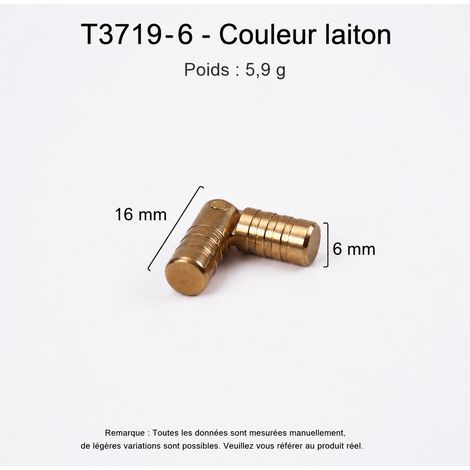 Charnière cylindrique intérieure en laiton T3719-6 couleur laiton t3719-6 réf 9400 2,7 × 0,6 × 1,6 cm 6 g – Livraison gratuite