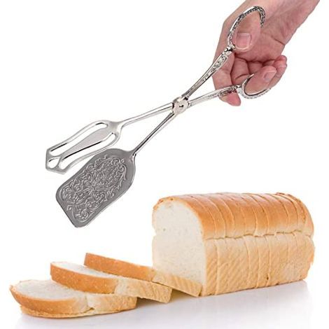 Schraubstock-Brotzange aus Zinklegierung für Salat und Kuchen, Cae-Kopf (Silber) (1/4)