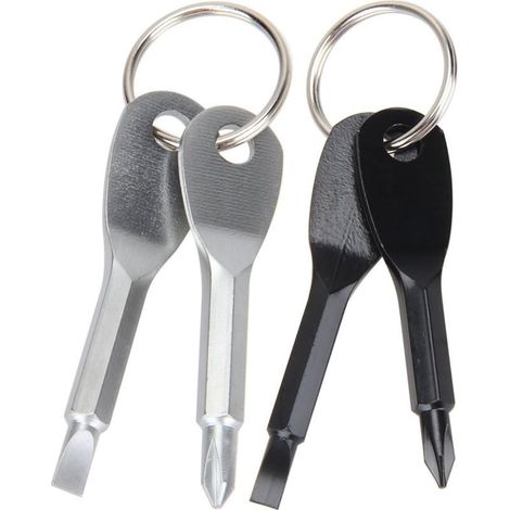 Tournevis portable multifonctionnel, mini clé de voyage, outil de tournevis d'extérieur EDC avec porte-clés (1/5)