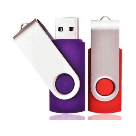 2er-Pack (32 GB, Rot/Violett) USB-Stick 32 GB USB 2.0 Flash-Laufwerk Drehbarer USB-Stick mit Schlüsselband, schönes Geschenk für Kinder, Eltern und Freunde (1/5)