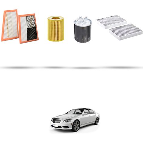 Kit tagliando 4 filtri compatibile con Mercedes Classe S (W221) 350 CDI 155Kw Dal 2009 (1/5)