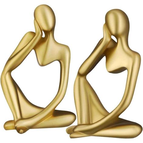 Set aus 2 dekorativen Ornamenten für den Couchtisch, als Tischdekoration im Wohnzimmer, abstrakte Dekoration für Zuhause und Büro