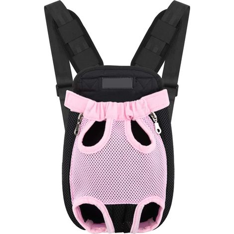 Sac à dos pour animaux, respirant et confortable, spécial chien chat chiot petite et moyenne taille, pattes ajustables, transportable en voyage, format XL, rose (1/5)
