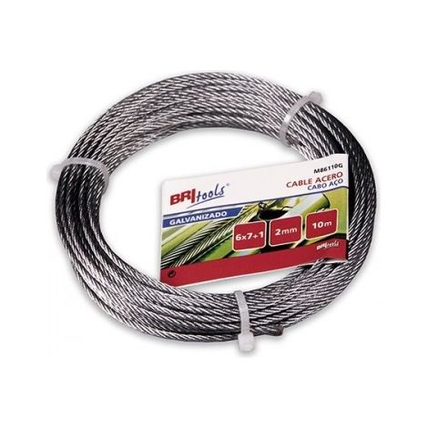 CABLE ACERO SIRGA 6X7+1 - 2MM ACERO GALVANIZADO - BRINOX