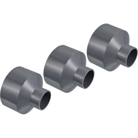 Réducteur PVC Tuyau 110x50mm Droit Gris, 2 Pièces, Raccord Adaptateur pour Canalisation