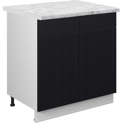 Meuble bas sous-évier Fame-Line, Noir rayé, 80 cm , PT Marbre, Vicco (1/5)