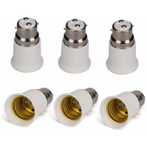 Lot de 6 douilles B22 vers E27 - Adaptateurs pour lampes LED (1/4)