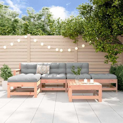 vidaXL Juego de muebles de jardín 6 pzas madera maciza abeto Douglas (1/5)