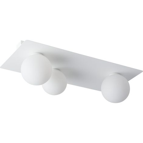 Plafonnier blanc rect. 3 globes verre Argon 3xG9 12W Sigma (1/2)