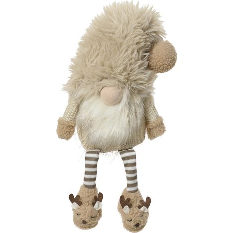 Decoris Dekofigur Weihnachtswichtel 48 x 17 cm creme braun
