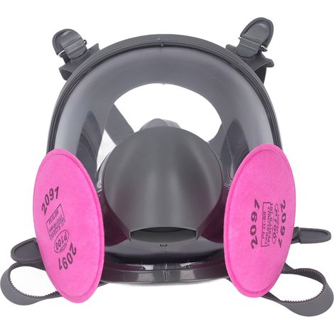 Masque respiratoire intégral en coton filtrant 6800+P100, réutilisable, adapté à la protection pour les travaux en extérieur, la peinture, le soudage, la construction ferroviaire, etc. (1/5)