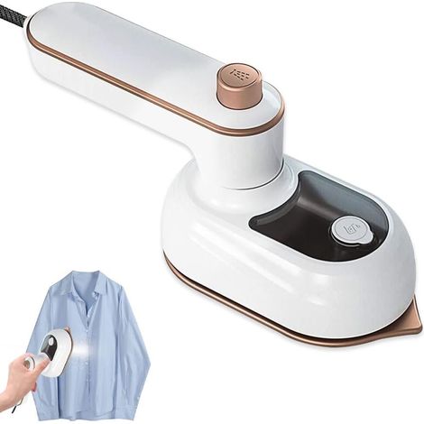 mini fer à vapeur, Fer à Repasser de Voyage Portable 180 ° Rotatif avec Réservoir D'eau 50ml, humide et sec Machine à Repasser à Chauffage Rapide pour La Maison Voyage Affaires (Blanc) (1/5)