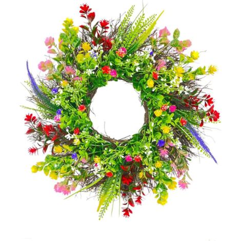 Guirlande Artificielle - Guirlande De Fleurs Sauvages 46 Cm - Pour Porte D'Entrée Fenêtre Mur Intérieur Décoration Printemps Mariage Fête Ferme 1 Pièce (1/5)