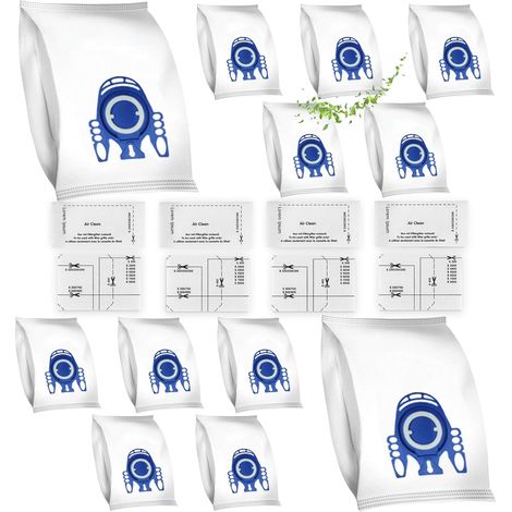 12 sacs d'Aspirateur pour aspirateurs Miele GN 3D Classic C1 Complete C2 C3, S2000, S5000 et S8000 Series Sacs à poussière + 8 filtres (1/5)