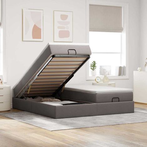 Ottoman-Bett mit Matratzen Taupe 180x200 cm Stoff (1/5)