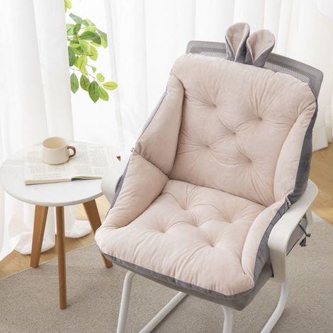 Coussin de Chaise avec Dossier, 45cm siège Coquille Fauteuil Velours Douillet Elastique Coussin de Siège pour pour Bureau Jardin,H (1/4)