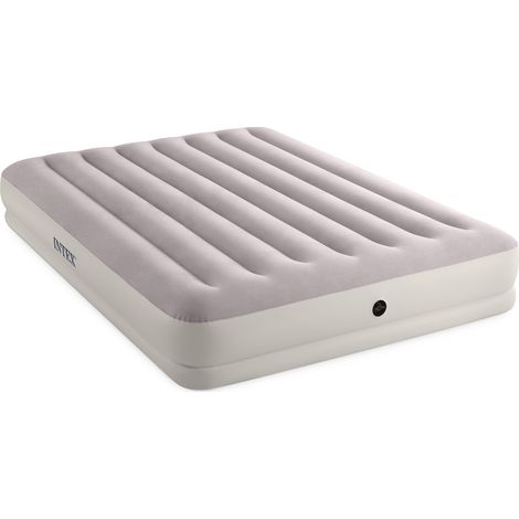 Intex 64179 - Materasso Gonfiabile Prestige Mid-Rise Matrimoniale, con Pompa USB, PVC, Grigio, 152x203x30 cm (1/5)