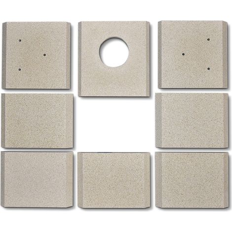 Habillage de foyer pour poêles à cheminée Slim Line de Techfire - vermiculite - 8 pièces